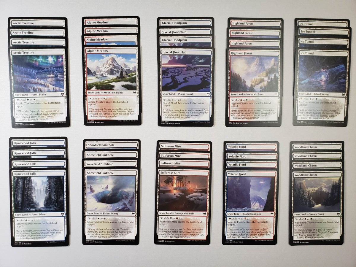 40 Card MTG Kaldheim Snow Covered Dual Lands 4 of Each Near Mint 40 Card MTG Kaldheim Snow Covered Dual Lands 4 of Each Near Mint