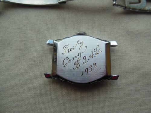 STUNNING RARE BULOVA (SWISS) 1932, 15 JEWELS MANUAL, HINGED BACK, FOR REPAIRS.