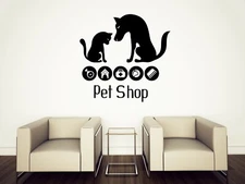 Vinyl Wall Decal Sticker Pet Store Logo Home Animals Design (n1606)