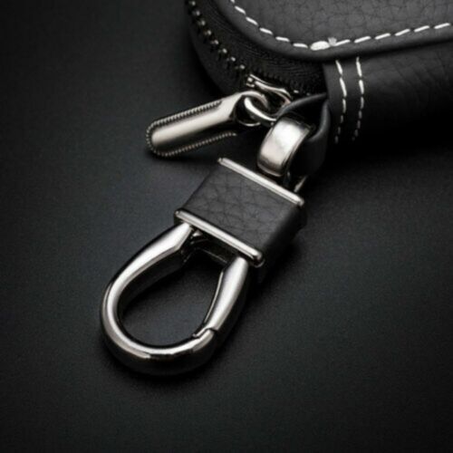 Rindsleder Schlüsselanhänger Autoschlüssel Tasche Lanyards für Fiat Schwarze - Bild 5 von 6