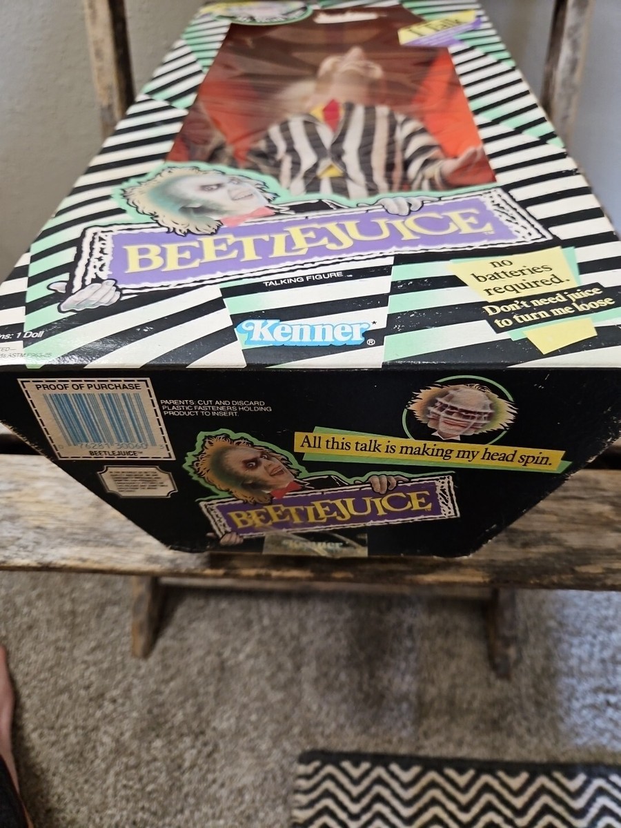 RARE* VINTAGE BEETLEJUICE Talking Doll W/SPINNING HEAD (1989) New