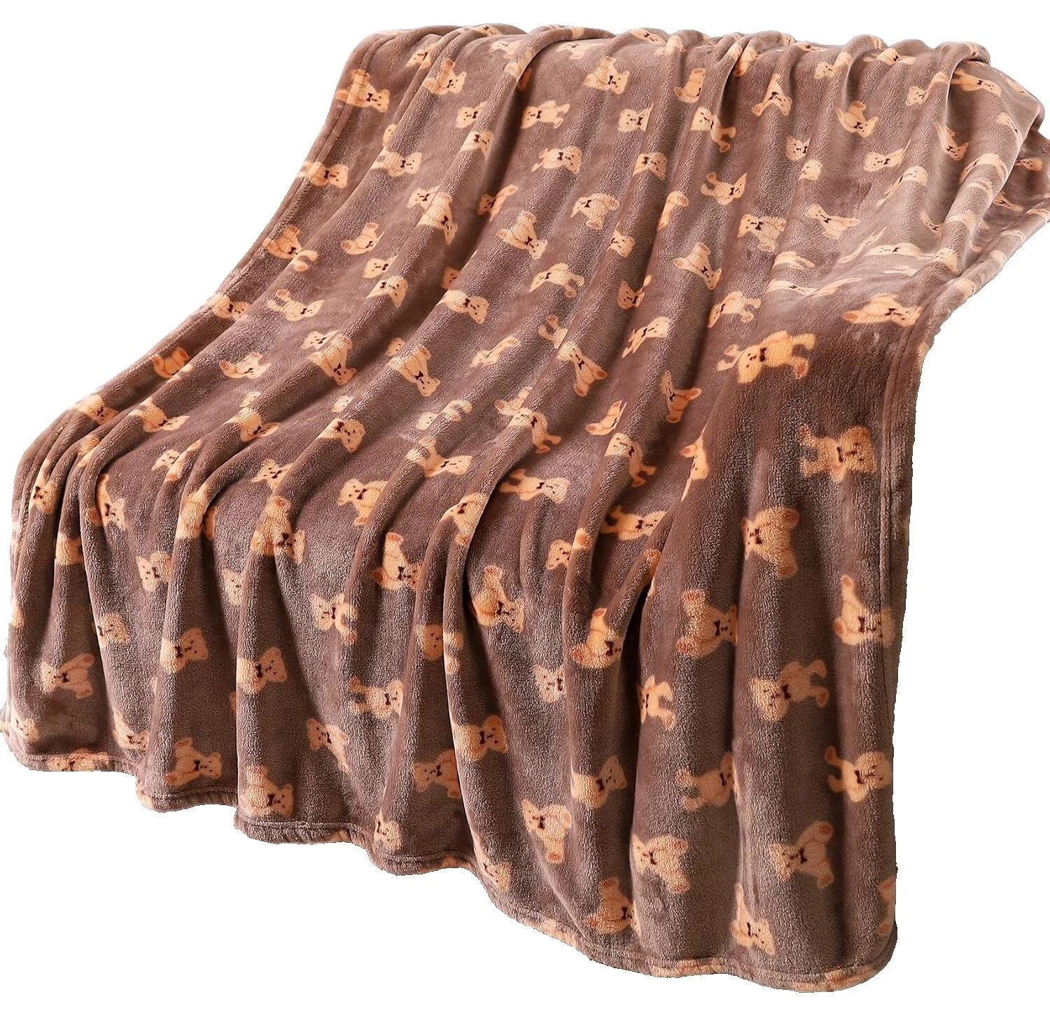 Marrón Estampado Animal Polar cobijas y Mantas