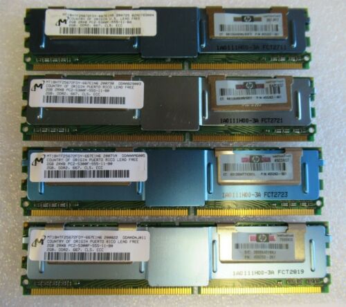 Micron MT18HTF25672FDY-667E1N6 455263-061 8GB 4x2GB PC2-5300 DDR2 ECC CL5 Memory - Picture 1 of 4