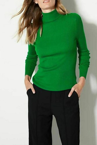 Women's Ladies High Polo Roll Neck Ribbed Jumper Sweater Top Plus Sizes - 第 42/49 張圖片
