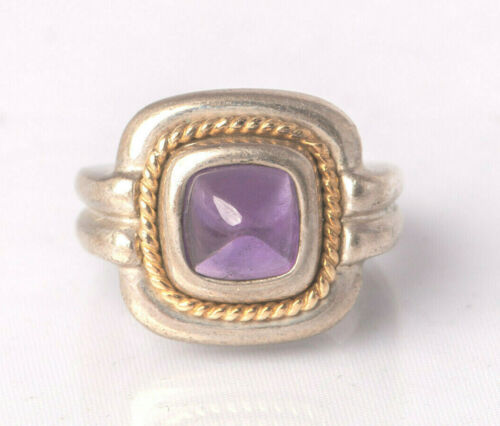 Tiffany & Co. Sterling Silver & 18kt Yellow Gold Amethyst Ring - Picture 1 of 7