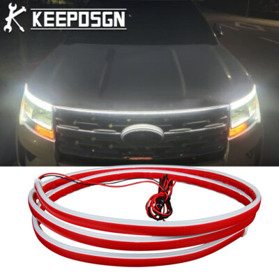 For Ford Explorer Escape 70'' Scan Start Up Dynamic LED Hood Light Strip 6000K