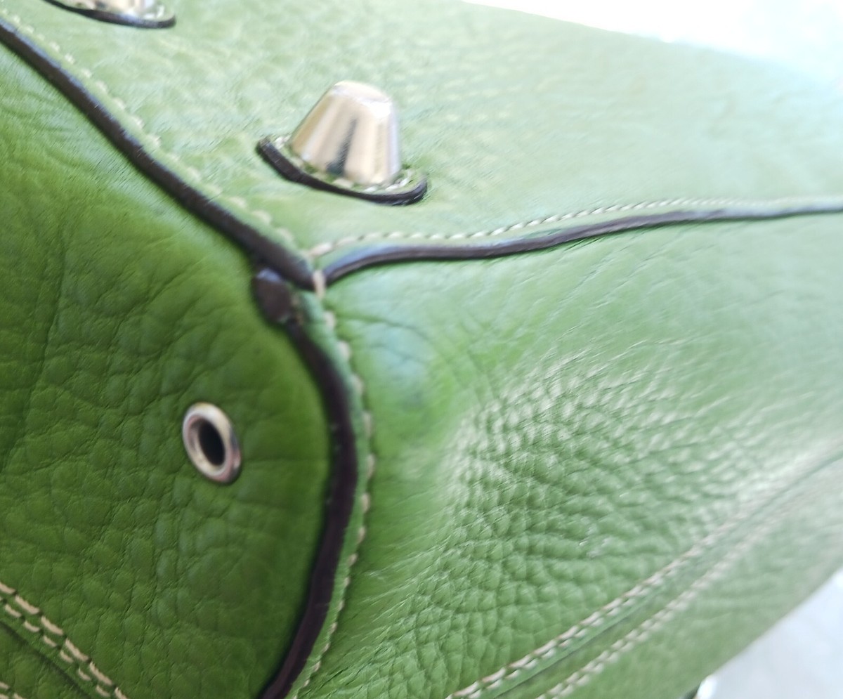 Coach MEDIUM Hampton F13084 Lime Green Leather Braided Belt