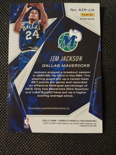 2020 JIM JACKSON PANINI RS RED AUTOGRAPHED AUTO NBA CARD #AIR-JJA MAVERICKS MAVS - Picture 2 of 2