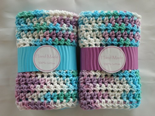LARGE 2 Kitchen Basics Crochet Dishcloth / Washcloth 100% Cotton Select Color - Picture 126 of 164