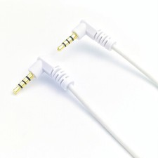 90 Degree Right Left Angled 3.5mm Stereo 4-Pole Male to Male Audio cable 1m 3ft