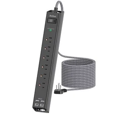 Extension Cord with Multiple Outlets 10 Ft - Power Strips with Surge Protecti...