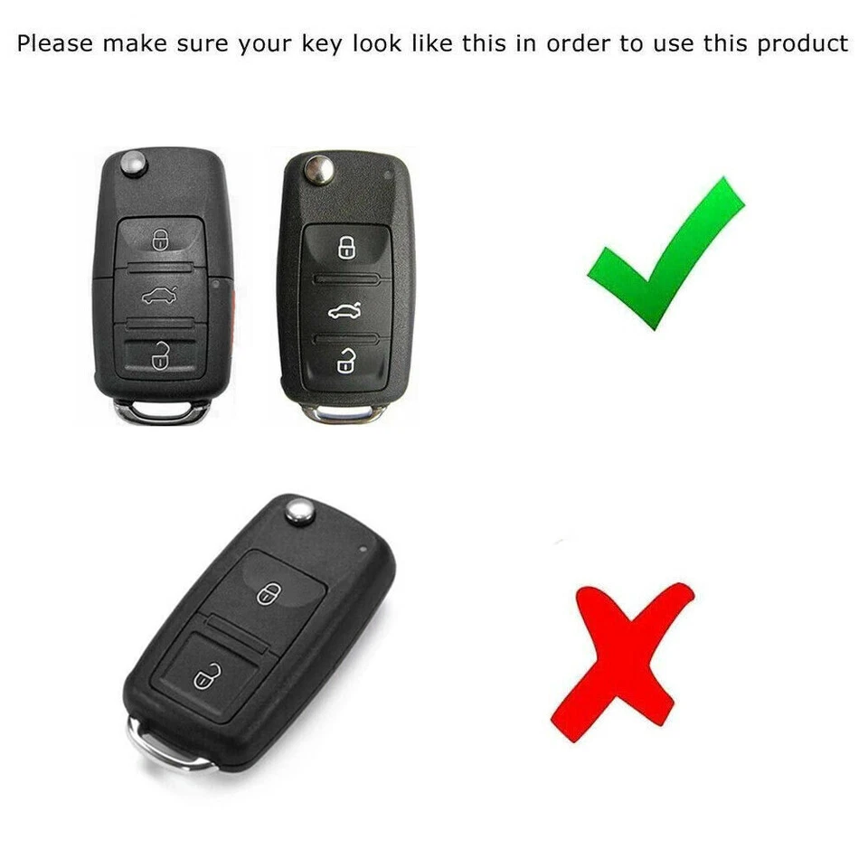 1pc Carbon Fiber Full Cover Soft Silicone Key Fob Case for Volkswagen - Image 3 of 4