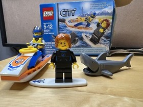 Lego Surfer Rescue boat beach city town coast guard 60011 Lego Complete READ
