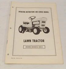 Lawn Tractor BG8832-0822 Operating Instructions & Service Manual Parts #20184