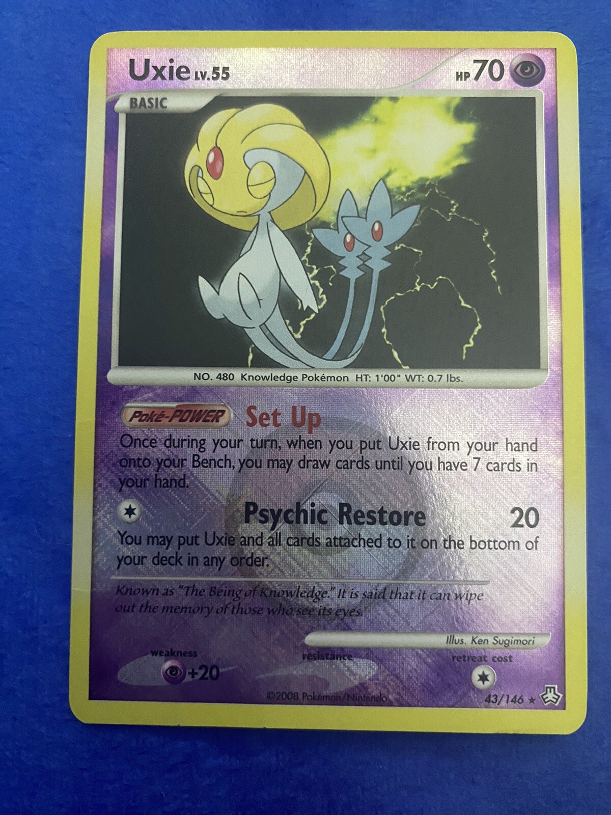 Uxie Holo 43/146 Crosshatch Holo Promo - 2010 Pokemon League MP