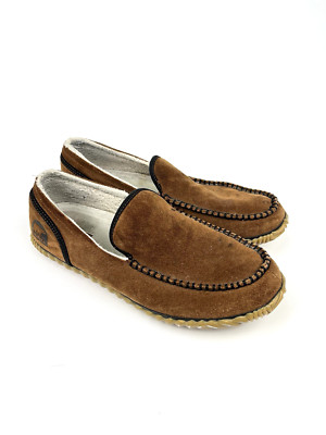 Sorel Dude Moc Slipper Shoes Men s Brown Suede Wool Lined Size 12