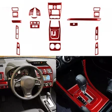 30Pcs Red Carbon Fiber Full Interior Trim Kits For Impreza XV Crosstrek 2012-14