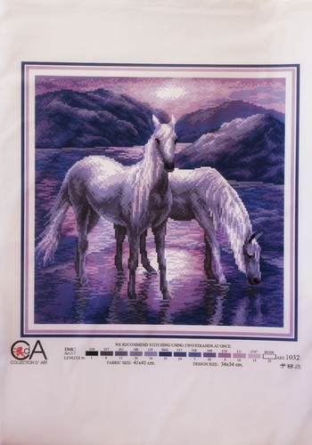 Cross stitch painted AIDA canvas tapestry PA1032 Sunrise 16"x16" - Picture 2 of 2