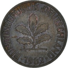 #950898 M&uuml;nze, Bundesrepublik Deutschland, 2 Pfennig, 1962, Munich, S, Bronze,