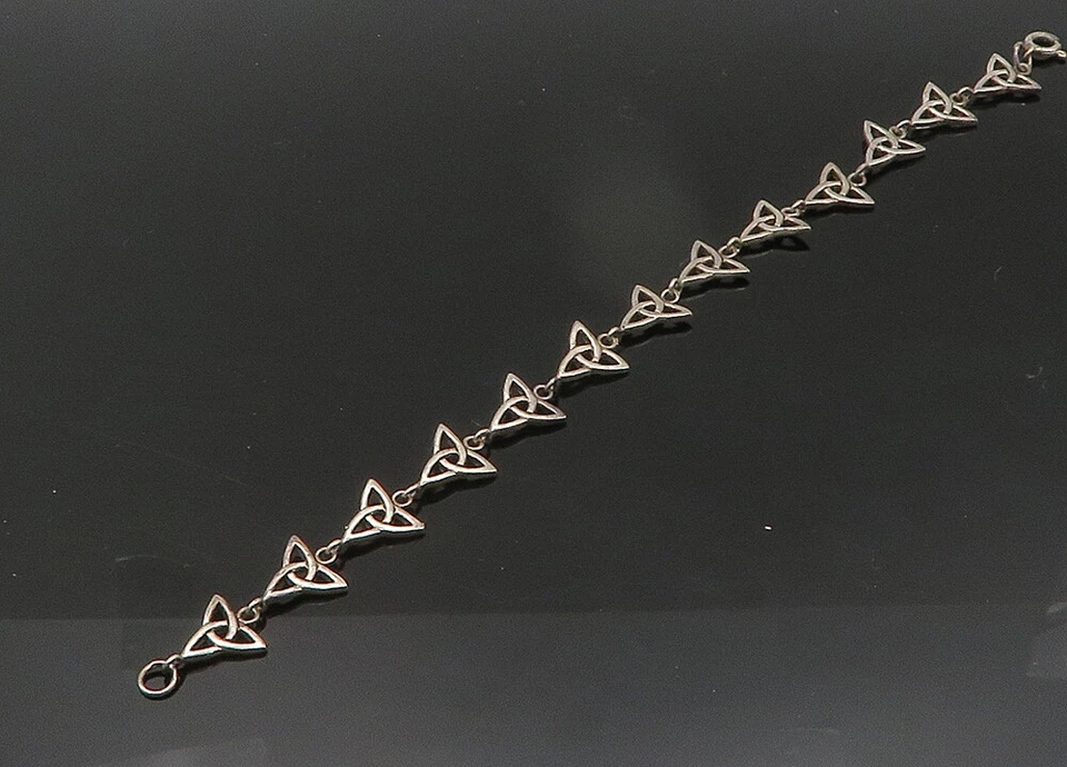 PETER STONE 925 из чистого серебра винтажный кельтский узел цепочка браслет BT8636 - Изображение 3 из 4