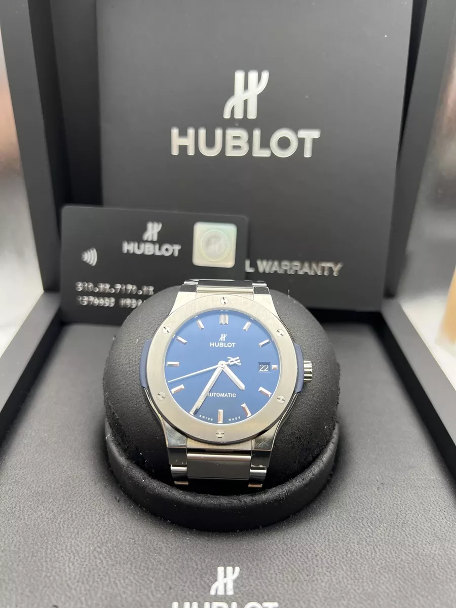 Hublot Classic Fusion Titanium 45mm 510.NX.7170.NX Titanium Blue Dial Box Papers Hublot Classic Fusion Titanium 45mm 510.NX.7170.NX Titanium Blue Dial Box Papers