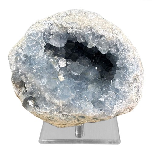 Natural Celestite Crystal Geode – Raw Blue Gemstone Cluster Specimen for Home Dé
