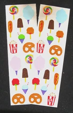 Mrs Grossman Vintage Two Sheets 2x6 inch 'Carnival Food' Stickers (Retired)