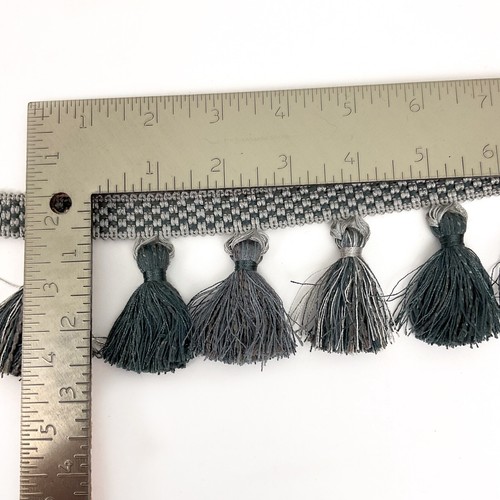 Monochromatic gray tassel fringe decorators trim 5 yds sew craft DIY projects - Picture 2 of 5