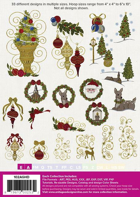 Anita Goodesign Christmas Elegance 2 Embroidery Machine Design Cd 102aghd For Sale Online Ebay