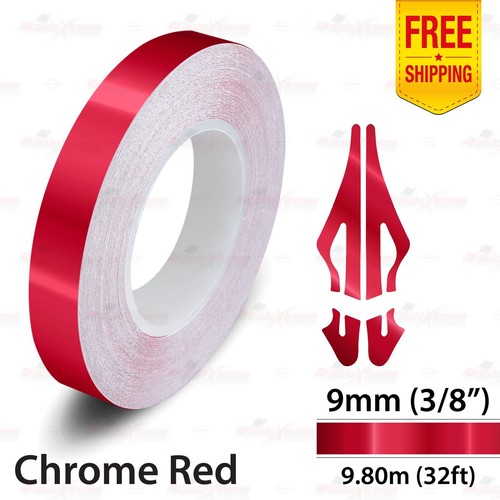 CHROM ROT Zierstreifen Selbstklebend Klebeband Motorrad Zierlinie Dekorstreifen - Picture 18 of 27