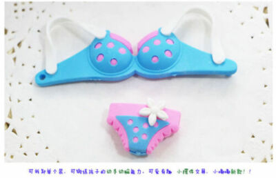6pcs Novelty Girls Summer Bikini Fashion Erasers Collection Party Bag Fillers