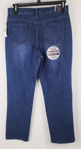 Gloria Vanderbilt Amanda High Rise Tapered Stretch Jeans 12 Blue Dark Wash NWT
