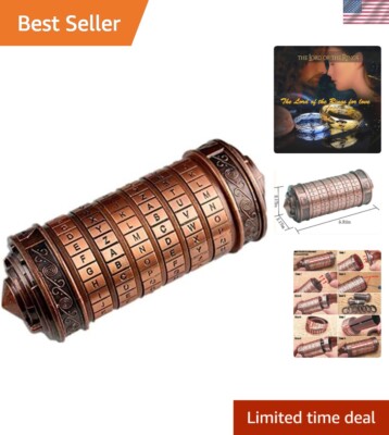 Da Vinci Code Cryptex Lock Puzzle Box - Romantic Gift for Her & Anniversaries