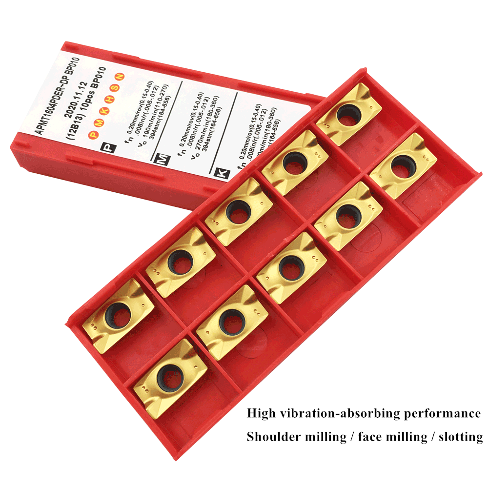 30-Pack APMT1604PDER-DP Carbide Milling Inserts For 90° End Mill Holders