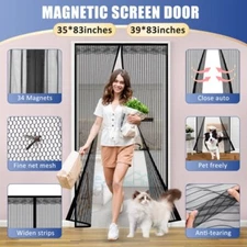 Magnetic Screen Mesh Door Curtain Durable Heavy Duty Mosquito Net Bug Hands Free