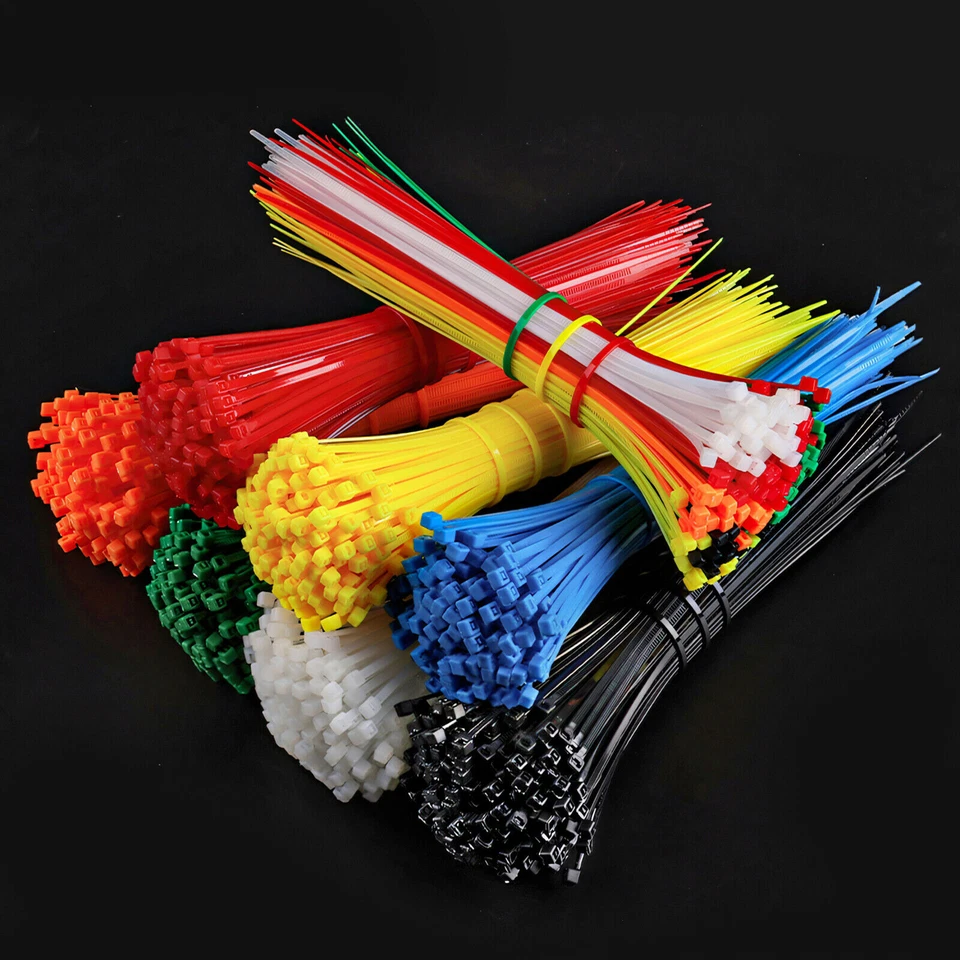 Bridas de cable de alta resistencia largas y anchas extra grandes con cremallera envoltura en blanco y negro Foto 2 de 3