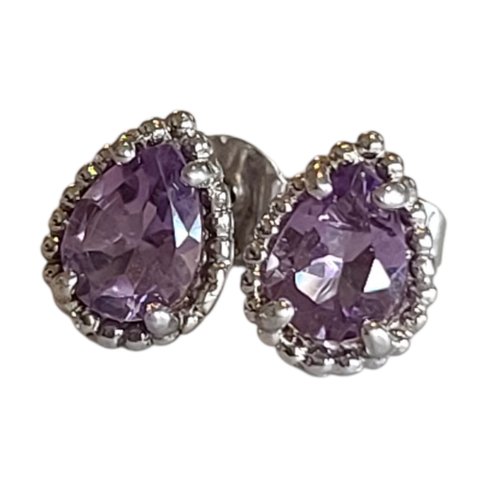Purple Teardrops Amethyst Solid 925 Sterling Silv… - image 4
