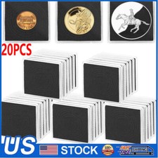 Coin Snap Holder Coin Case Storage Square Coins, 20pcs Clear Black