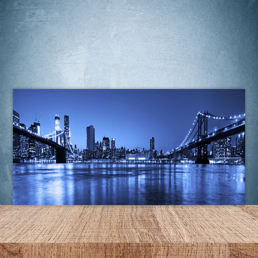 Crédence de cuisine en verre 100x50 cm avec motif pont urbain