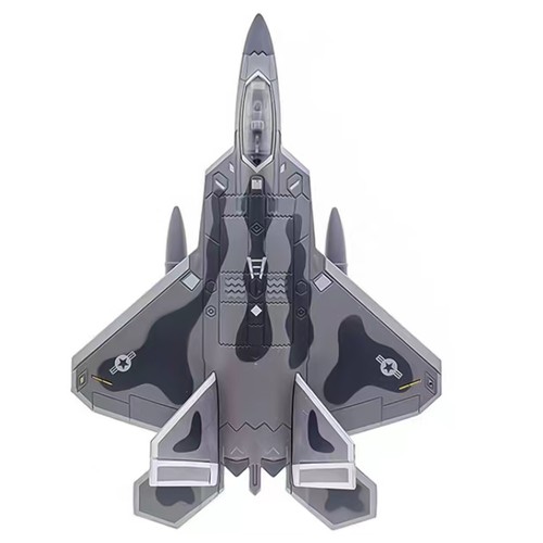 1:100 Aviation Aircraft Model F-22 Alloy Fighter Aircraft Sound Light Military - Picture 5 of 13