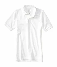 P.S. AEROPOSTALE Youth cotton POLO Pique T-Shirt WHITE Uniform [CHOOSE] *New 