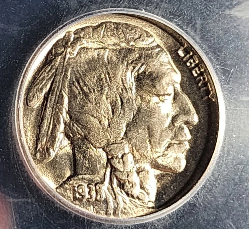 1938 D BUFFALO INDIAN 5C NICKEL ICG MS 66 LUSTROUS BRILLIANT. OUR T5241 - Image 3 of 4