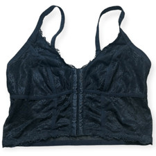 Colsie Women's Black Lace V-Neck Bustier Corset Crop Top Bralette Large