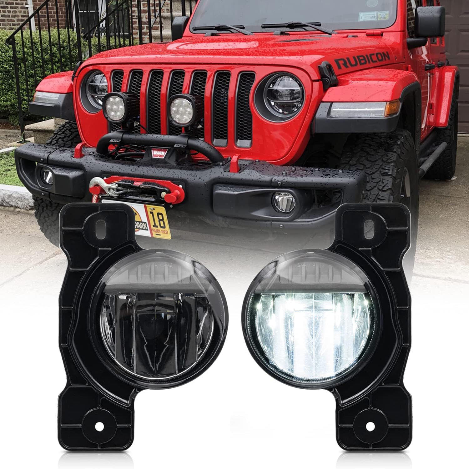RT-TCZ Grab Handles For 2007-2018 Jeep Wrangler JK & Unlimited - Front & Rear Set, Aluminum Alloy, No-Drill