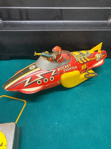 Vintage MARX Rocket Fighter Wind-Up Toy Great Condition! Working! Attic Find!