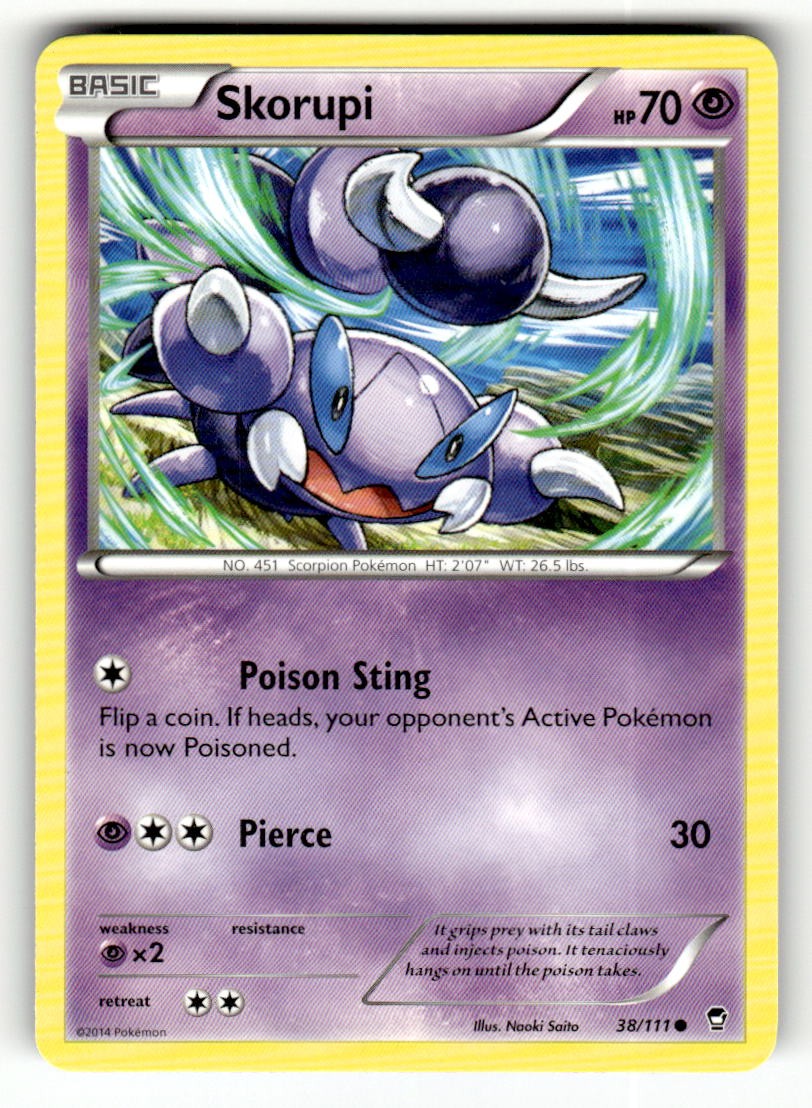 Skorupi 38/111 Common Furious Fists Pokemon Lightly Played