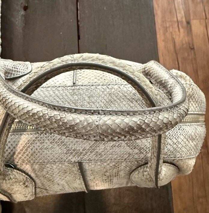 Tod’s D Styling Bowler Handbag Grey Python Leather - image 3