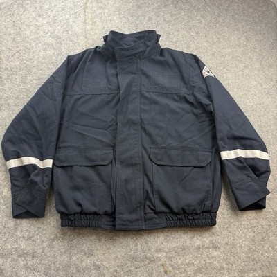 Bulwark FR Jacket Mens M Navy Nomex IIIA Flame Resistant Zip Up Workwear Soft