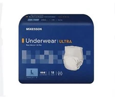 McKesson Ultra Adult Briefs Heavy Absorbency Size Large Bag of 18 Count