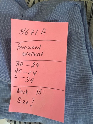 Ermenegildo Zegna Shirt Men 16 Large Blue Plaid Long Sleeve Button Y671A - Picture 21 of 21